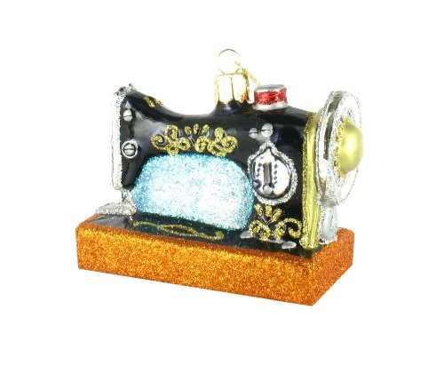 Old World Christmas Hobbies Gifts Glass Blown Ornaments for Christmas Tree Sewing Machine, 2.75, Multi Color