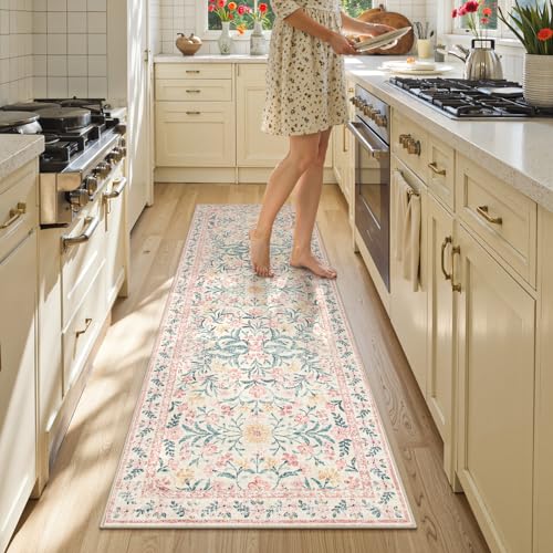 Lahome Boho Hallway Runner Rug 2x6, Washable Kitchen Bathroom Runner Rug