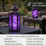 Vela Lanterns Decorative Indoor Moroccan Candle Holder, Purple, M
