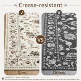 JINCHAN 8x10 Traditional Floral Area Rug, Large Washable Rug, Beige Slate