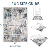 Area Rugs 8x10 Living Room: Washable Rug Modern Abstract Large Rugs Soft Non Slip Neutral Rug Stain Resistant Indoor Carpet for Bedroom Kitchen Dining Room Home Office Rugs(Black Brown,8'x10')