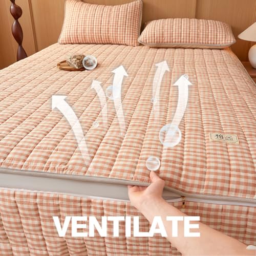 Quilted Futon Mattress Cover Zippered, Japanese Floor Mattress Futon Cover Queen King Full Size RV Mattress Futon Slipcovers, Washable Camping Mattress Protective Cover,C,120x200cm/47x79in