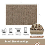 BEQHAUSE 2x3 Entryway Rug Indoor Door Mat Non-Slip Washable, Hallway Rugs Absorbent & Stain Resistant Hall Carpet Runner Rugs for Entryway, Front Door Floor Mats Laundry Room Rugs for Entry, Taupe