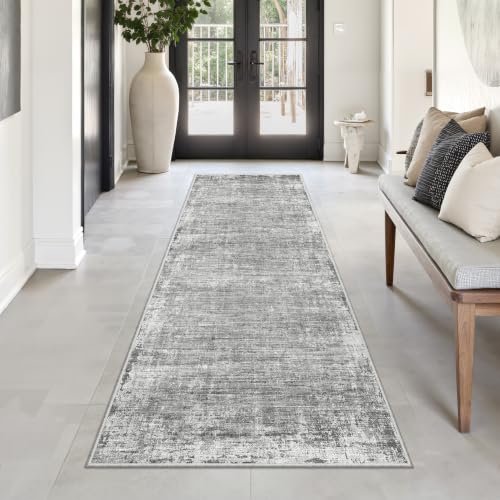 Runner Rug 2x5 Washable Runners for Hallways, Kitchen Runner Grey