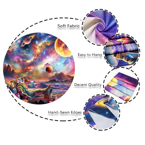 Ameyahud Blacklight Astronaut Tapestry UV Reactive Galaxy Space Tapestry Glow in The Dark Trippy Universe Planet Tapestries Neon Starry Sky Wall Hanging Decor for Home