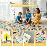 Enkor Kids Rugs, Non Slip 3' x 5' Road Playmat Carpet for Children, City Map Rugs for Playroom Bedroom Living Room Beige