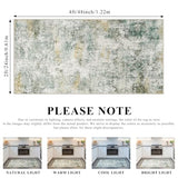 2x4 Rug for Entryway Washable: Abstract Modern Runner for Kitchen Green