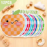 Breling 12 Pcs Apple Carpet Circle for Classroom Sitting 17 Inch Pastel Macaron Checkered Floor Cushions Rug Non Slip Floor Mat Back to School Group Activity Teacher Educational Learning Playing Area
