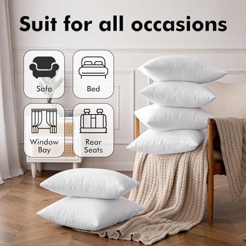 MIULEE Shredded Memory Foam Pillow Inserts, Set of 2 18x18 Premium Filling Decorative Throw Pillows, Soft Support Stuffer for Sofa Bed Living Room