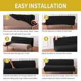 Velvet Stretch Futon Slipcover, Armless Sofa Bed Elastic Furniture Protector Foldable Couch Cover(Camel)