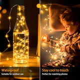 VOOKRY 32 Pcs Fairy Lights Battery Operated String Lights - 10 ft 30 LEDs Waterproof Copper Wire Mini Firefly Starry Moon Lights for DIY Crafts Wedding Party Bedroom Table Centerpieces Christmas