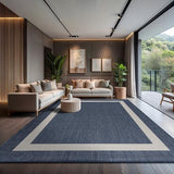 CAMILSON Outdoor Rug 9x12, Large Modern Outside Rugs for Patios Porches Waterproof Durable Washable Non-Shedding, Easy-to-Clean Indoor Outdoor Area Carpet (9 x 12, Bordered - Blue/White)