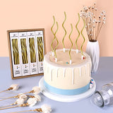 PHD CAKE 48-Count Gold Spiral Long Thin Metallic Birthday Candles, Cake Candles, Birthday Parties, Wedding Decorations, Party Candles