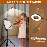 Desk Lamp, LED Reading Light with Clamp, 3 Color Modes & 10 Brightness Flexible Arm Book Light for Kids Reading Book in Bed at Night Clip on Table, Computer, Zoom Meetings - 27.6‘’ Black