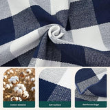 KOZYFLY Buffalo Plaid Area Rugs 2.3x3.6 Ft Blue and White Rug Washable Front Door Mat Woven Cotton Indoor Outdoor Rug for Front Porch Kitchen Entryway Patio Farmhouse Checkered Doormat