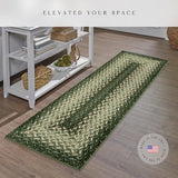 Maples Rugs Marion Braided-Style Print Runner Rug, 2' x 8', Green