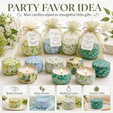 24 Pack Mini Scented Candles for Party Favors, 2.5 oz Soy Wax Tin Candle Gift Set, 6 Fresh Botanical Scents x 4 Each, Small Gifts for Bridal Shower, Baby Shower, Wedding Favors, Teachers