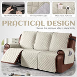 KinCam 100% Waterproof Recliner Loveseat Cover with Console X1, Recliner Couch Covers X1, Recliner Chair Covers X1(Ivory)