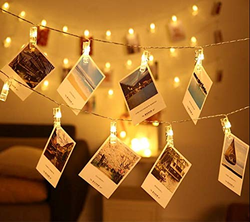 20 LED Photo Clip Starry Lights with Remote LED Fairy Twinkle Lights Home Festival Decor Lights for Christmas Party Halloween Thanksgiving Wedding Valentine's Day