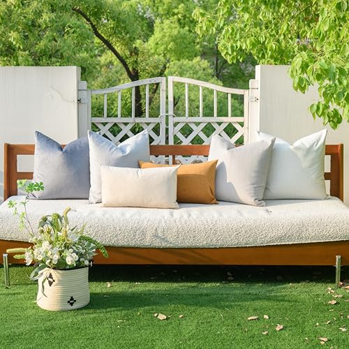 a moment Pack of 4 Couch Pillow Covers,Outdoor Waterproof Cushion Covers for Patio Furniture Garden Pet-Friendly Stain-Resistant Throw Pillow Cases 18x18 inch Blue