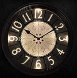 Presentime & Co. 12.6" Illuminated Farmhouse Wall Clock, Silent Battery Operated Night Light Wall Clock with Smart LED Sensor for Living Room, Bathroom, Kitchen, Home Office, Oil Rubbed Bronze Finish