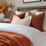 ZWJD Rust Throw Pillow Covers 18x18 Set of 2 Chenille Fall Pillow Covers with Elegant Design Soft and Luxurious Decorative Throw Pillows for Couch, Bed, and Home Decor