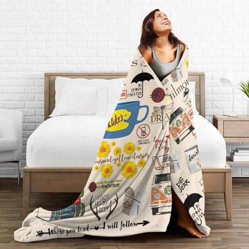Soft Anti-Pilling Fleece Flannel Blanket, Cozy and Warm Throw Blanket for Sofa, Bed, Camping, Hypoallergenic & Wrinkle Resistant (50"x40")