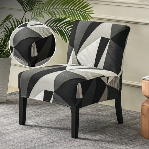 Removable Armless Sofa Sleeve Color Print Stretch Slipper Chair Slipcover for Home and Hotel Use Removable
