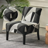 Removable Armless Sofa Sleeve Color Print Stretch Slipper Chair Slipcover for Home and Hotel Use Removable