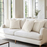 MIULEE Faux Fur Plush Decorative Throw Pillow Covers 18x18, Cream White