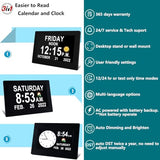MASSII Digital Clock with Auto DST and Sun Moon Icons, 19 Alarms Custom Reminders, Calendar Day Date Clock for Seniors Dementia Alzheimers' Clock