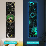 Tiamon 2 Pieces Black Light Art Wall Decor Trippy Blacklight Tapestry UV Reactive Tapestry Poster Banner Aesthetic Room Hanging Backdrop for Hippie Bedroom Home Decoration(Tree of Life)
