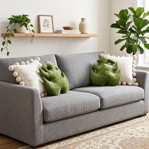 Green Philosophy Co. Monstera Leaf™ Pillow - Mossy Earth - Large Soft Plant-Shaped Plush Cushion for Couch, Bed, or Reading Nook - Cute & Unique Nature-Inspired Decor Throw Pillow