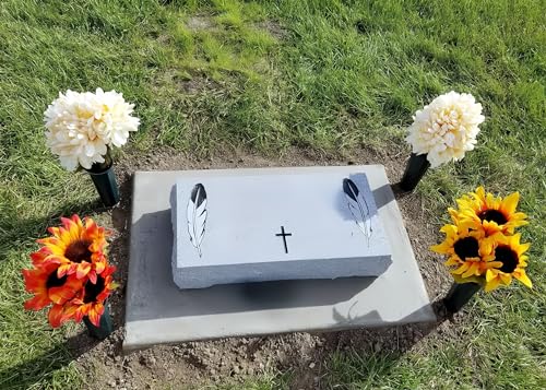 Memorial Floral Vases, Cemetery Vase, Headstones Flower Holder, Grave Cone Vase, Flower Pots for Outdoor Plants, Decorative Plastic Containers (Set of 6, Green)