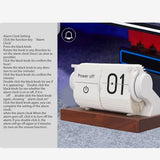 Automatic Mini Flip Clock, Rechargeable Retro Vintage Mechanical Digital Auto Flip Desk Clock with Wood Base, Large Number Timer Calendar Alarm for Home Office Hotel CAF (White)