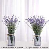 Artificial Lavender Flowers with Silk Flocked Fake Lavender Plant for Wedding Home Table Centerpiece Decor-Pack of 4