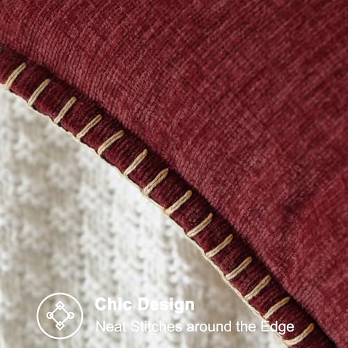CaliTime Decorative Couch Throw Pillow Covers 16 X 16 Inches Burgundy