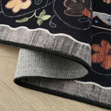 Rugcomf Long Hallway Runner Rug 2'7"x14' Washable Non Slip, Black