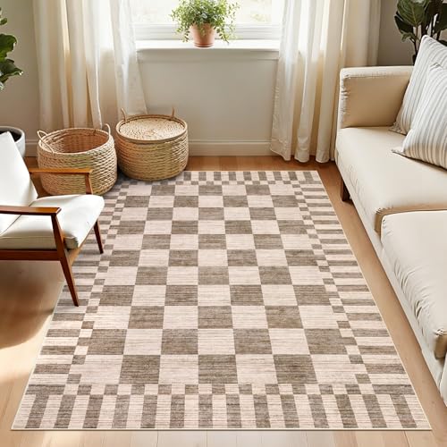 GarveeHome Checkered Rug 3x5 Area Rugs for Living Room Washable Nursey Rug