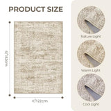 4x6 Area Rug for Entryway,Washable Kitchen Rug,Brown