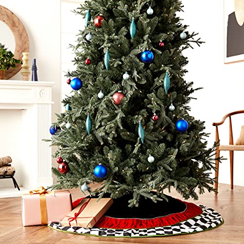 Kurt S. Adler 52-Inch Black and White Checkered Treeskirt