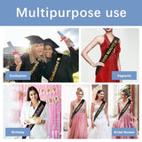 Black Sashes Blank Sashes for Pageants Plain Sashes for Beauty Pageants Satin Sash to Decorate (Black 15 PCS)