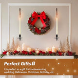 Candle Sconces Set of 2, 16.5 Inch Taper & Pillar Wall Candle Holder, Black Wall Sconces Set of Two, Decor for Entryway, Stair Corner, Living Room, Gifts for Men Women Mom or Dad