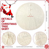 EIMMBD Christmas Tree Skirt, 48 inches Cable Knit Knitted Thick Rustic Christmas Tree Decoration for Xmas Indoor Home Holiday (Cream)