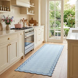 GarveeHome 2.5x8 Scalloped Washable Runner Rug Non Slip Hallway Kitchen Rug