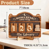 Books Read This Year Counter, Book Tracker for Home Library Decor, Book Counter Book Lover Gift for Librarian Reader Teacher, Bookshelf Decor Wall Art