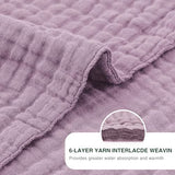 Love's cabin 100% Cotton Muslin Blanket, 6 Layer Lightweight Breathable Gauze Throw Blanket 50 x 60 Inches, Soft All Season Blanket for Couch, Bed, Sofa, Lavender