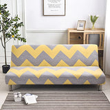 YOPOIY Super Soft Futon Cover Printed Futon Slipcover Fitted Non-Slip Armless Sofa Cover with Elastic Bottom Washable Futon Sofa Protector for Pets -16-190-220cm