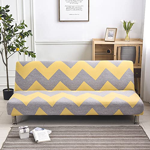 YOPOIY Super Soft Futon Cover Printed Futon Slipcover Fitted Non-Slip Armless Sofa Cover with Elastic Bottom Washable Futon Sofa Protector for Pets -16-190-220cm