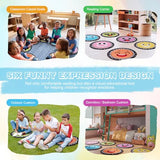 Dunzy 12 Pcs Flexible Seating Classroom Rug 15.7'' Expression Circle Carpet Seats Rug Classroom Rugs Cushions for Classrooms Back to School End of The Year Gift Preschool(12 Pcs)